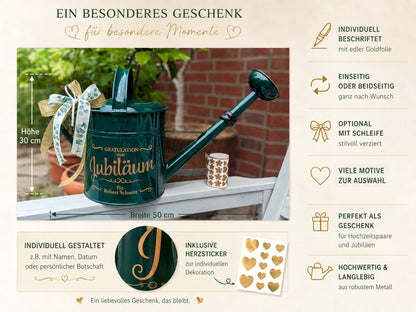Personlasierte Kießkanne Grünes Metall