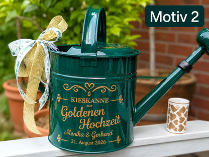 Personalisierte Kießkanne Grünes Metall