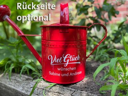 Personalisierte Kieskanne Rot Metall