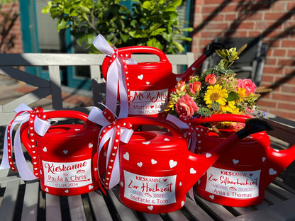 Personalisierte Kieskanne Rot Kunstoff
