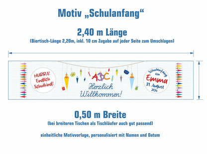 Personalisierte Tischdecke "Schulanfang"