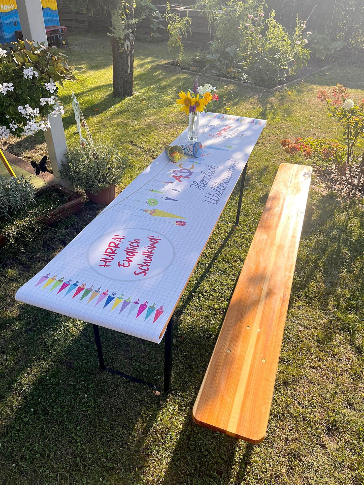 Personalisierte Tischdecke "Schulanfang"