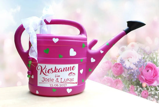 Personalisierte Kieskanne Lila Kunststoff
